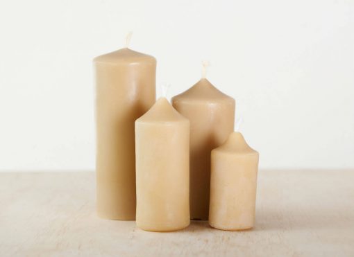 Plain Pillar Group 01 100% Pure Beeswax Candle