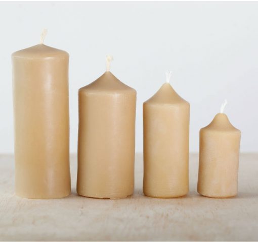 Plain Pillar Group 03 100% Pure Beeswax Candle