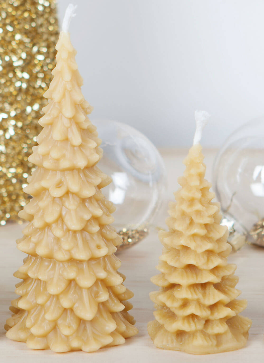 Beautifully handcrafted 100% Pure Beeswax Christmas Tree Candle