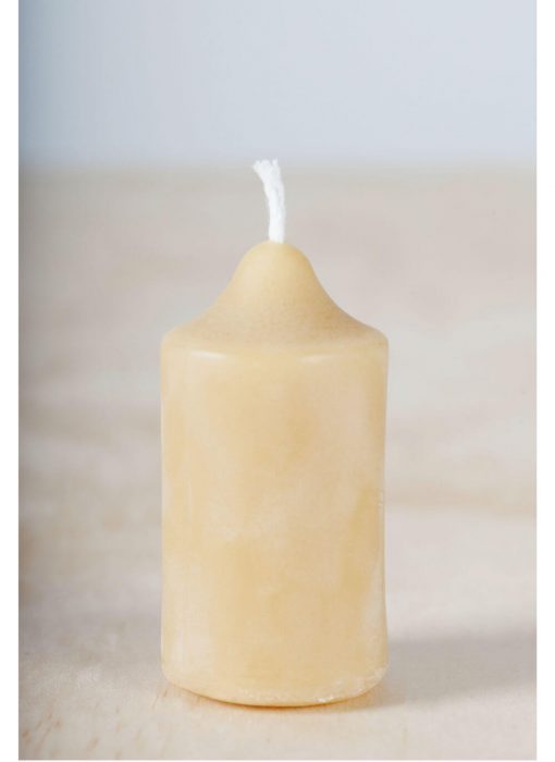 Plain Pillar Small 01 100% Pure Beeswax Candle